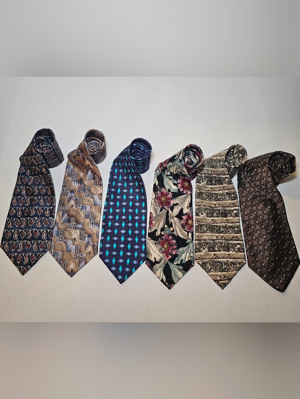 Silk Ties Lot Men's Ties 100% Silk Via Veneto Conte de Milano Cocktails